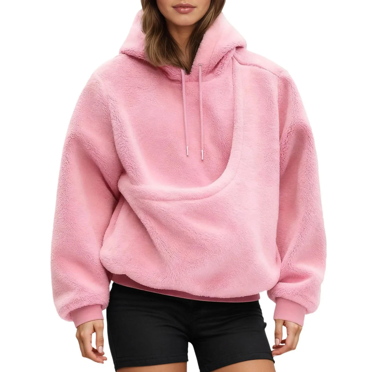 Women's kangaroo pet hoodie size chart S to XXL polyester fleece