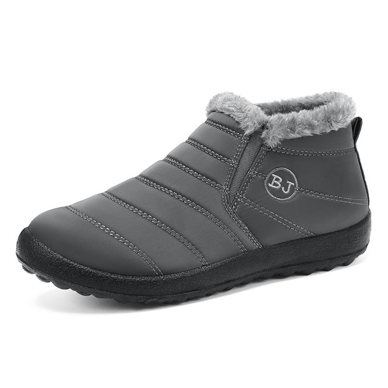 Burgundy winter boots with non-slip sole and fleece lining
