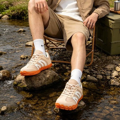 Harlow white sneakers styled for outdoor-inspired casual look