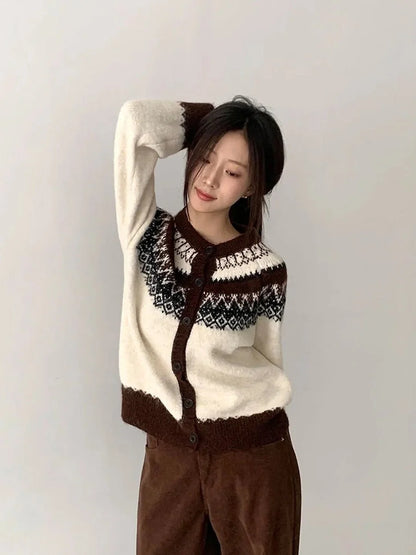 Harlowe women's cardigan in royal brown — cosy winter knitwear essential