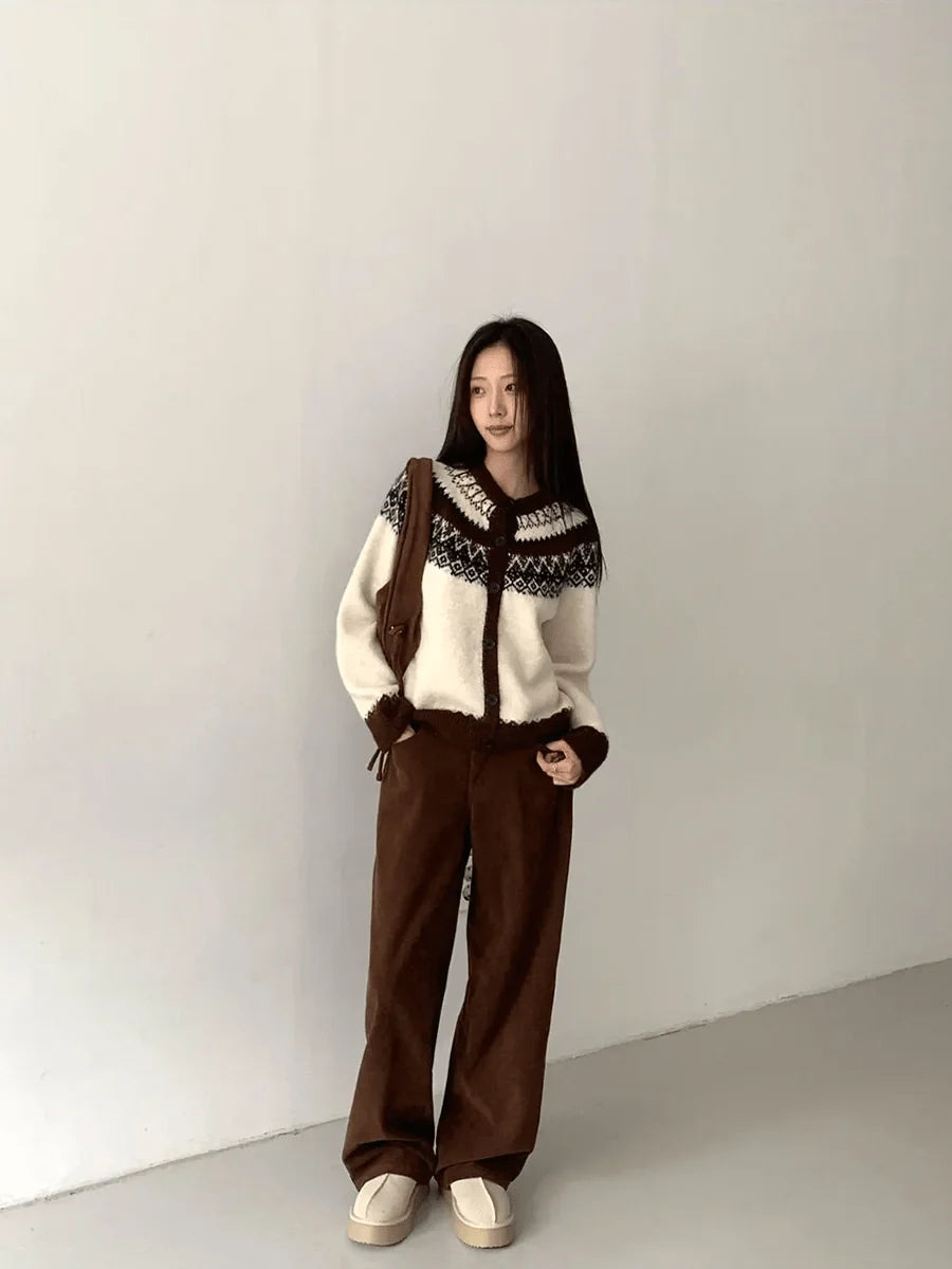 Harlowe knitted cardigan in beige styled for casual everyday wear
