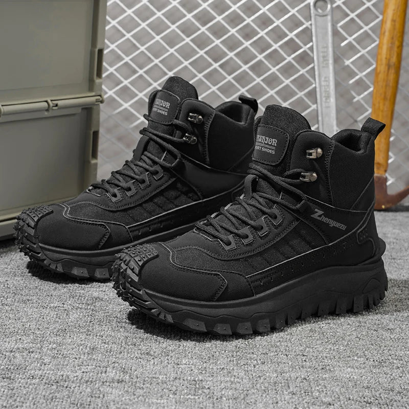 Top-down view of men's cushioned orthopedic sneakers with arch support design