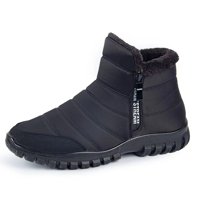 Colton men's orthopedic snow boots in black with anti-slip outsole