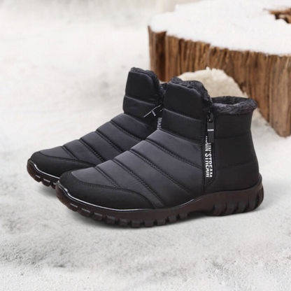 Men's waterproof winter boots with wide toe-box in blue