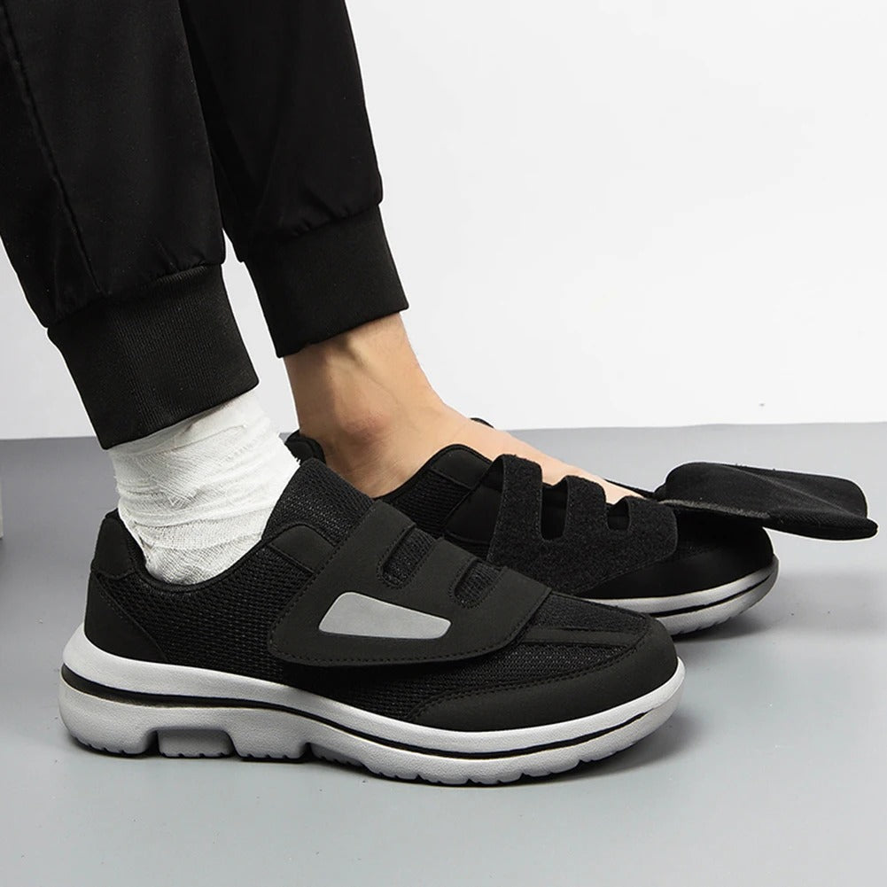 Non-slip underside of Striden wide fit walking shoes for daily indoor and outdoor use