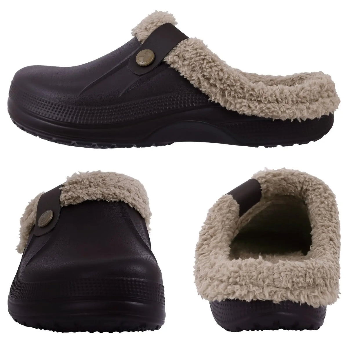 Norval winter slippers in blue shown from the side