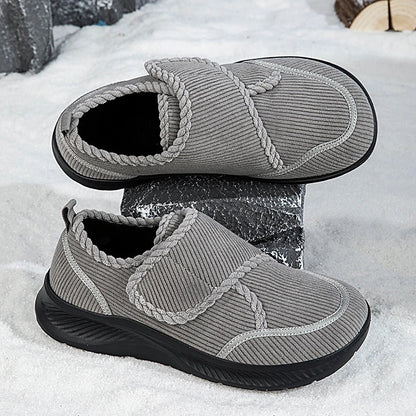 Norwick unisex winter walking shoes in grey with wide toe box and velcro closure