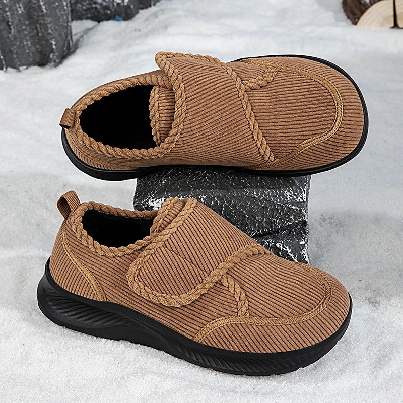 Norwick winter walking shoes in brown shown from the side highlighting warm lining