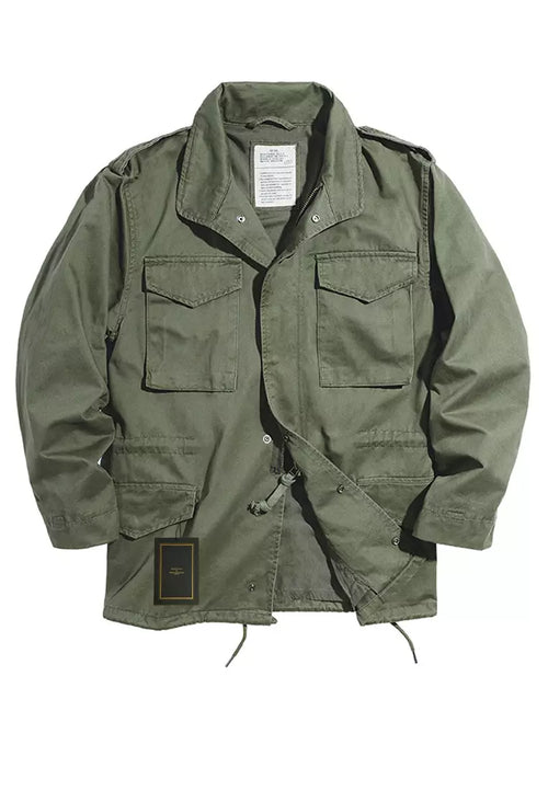 Ranger men's M65 field jacket in cotton with multi-pocket design and adjustable drawstring hem