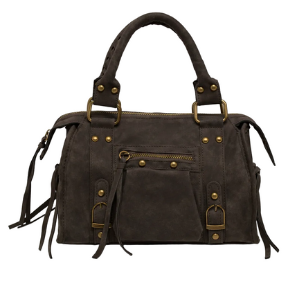Veloura – Suede-Style Handbag in Coffee