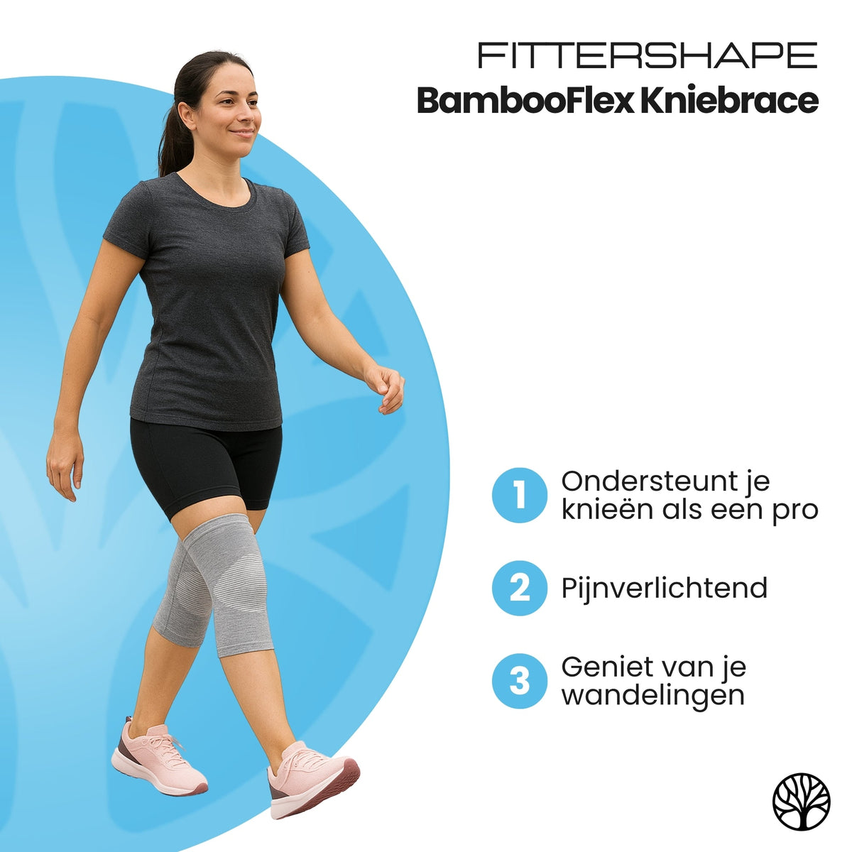 Breathable knee brace with non-slip fit for daily wear