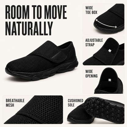 Cushioned lightweight outsole of women's wide-fit walking shoe
