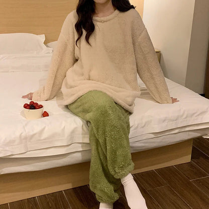 Women's fleece pyjama set in multiple colour options