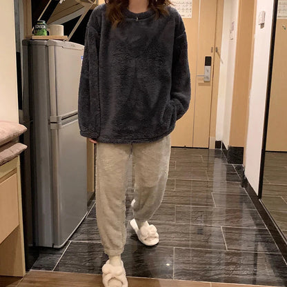 Soft fluffy fleece jumper from women's pyjama set