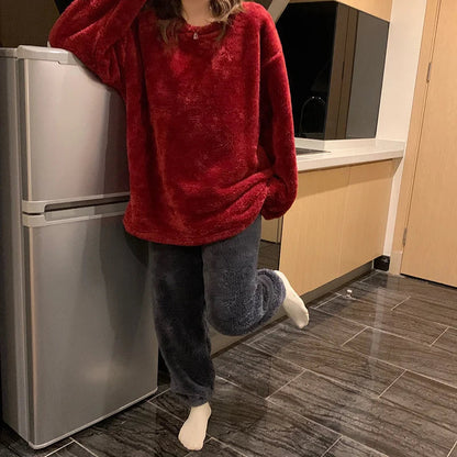 Women's fleece long trousers from cosy pyjama set