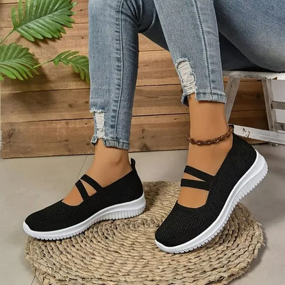 Comfortable mesh walking shoes for women on white background