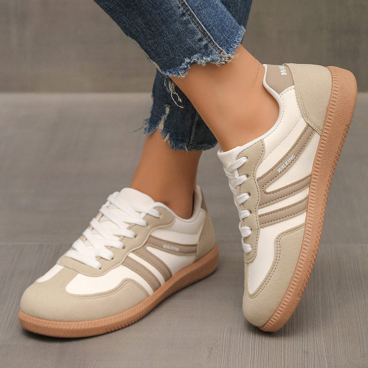 Avara women's orthopedic trainers in off-white with padded insole