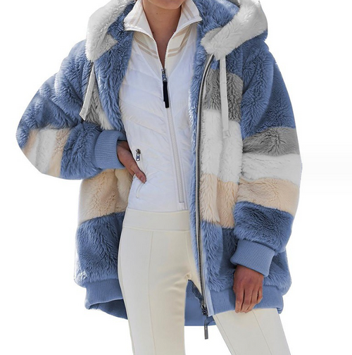 Brielle women's plush multicolour jacket front view