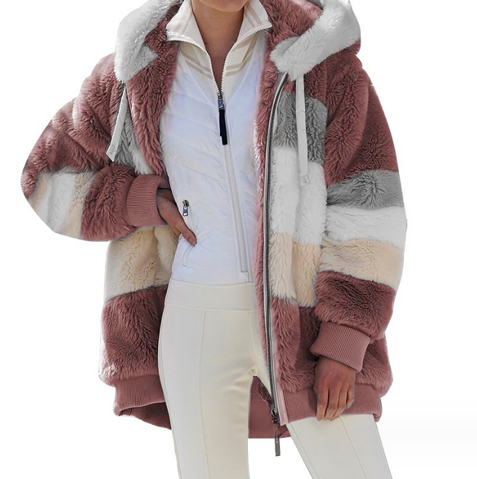 Brielle plush jacket back view multicolour design