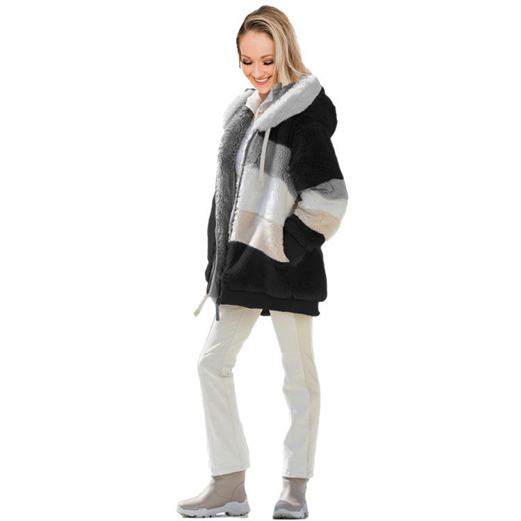 Brielle plush jacket caramel colour relaxed fit