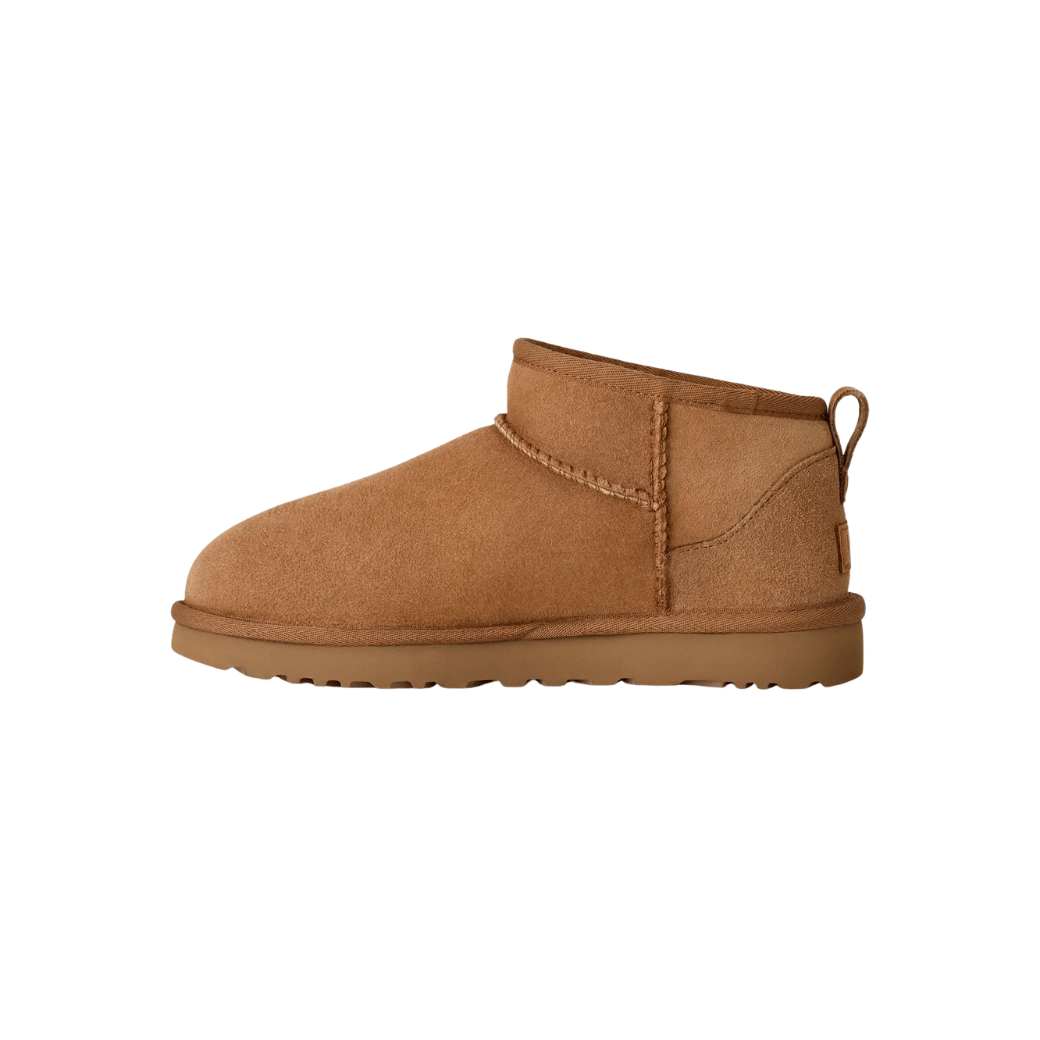 Sheepskin insole close-up of women's cosy mini boot