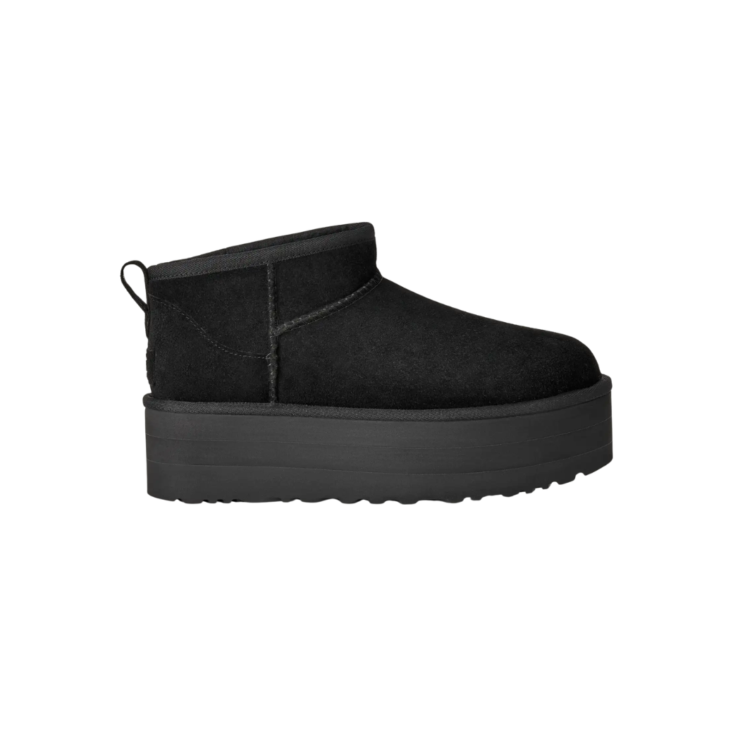 Women's warm sheepskin platform boots in sand, three-quarter view
