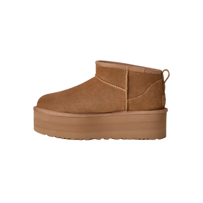 Black sheepskin platform boots for women with EVA sole