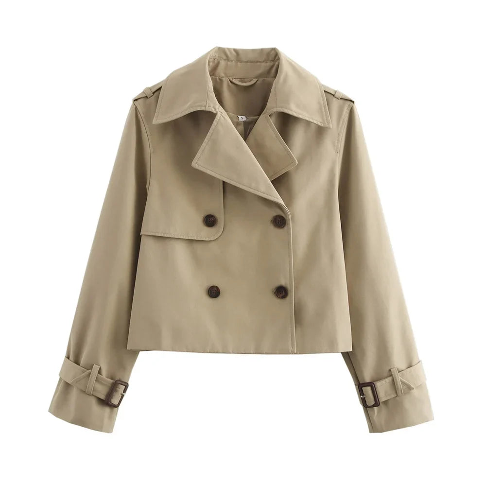 Women's crop jacket in three colours: khaki, brown and black – sizes S to XL
