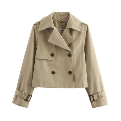 Women's crop jacket in three colours: khaki, brown and black – sizes S to XL
