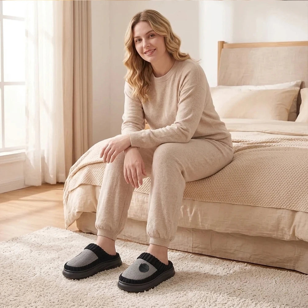 Close-up of Cozyra women's slipper lining showing soft warm inner material